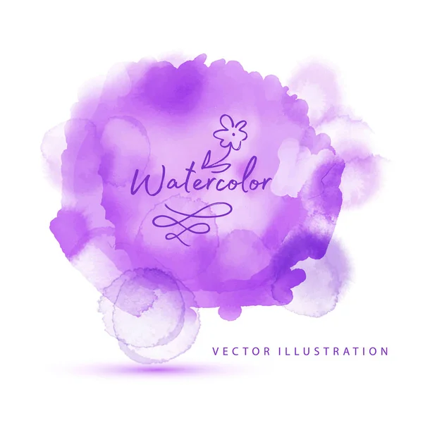 Acuarela violeta pintado vector de manchas fondo abstracto — Vector de stock