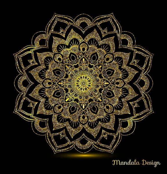 Dekorativ arabisk rund spets dekor Mandala. Vintage vektor mönster för tryck eller webbdesign. Mandala abstrakt gyllene bakgrund. — Stock vektor