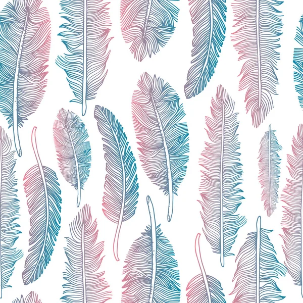 Plumes ensemble illustration sur fond blanc. Graphiques de conception de style boho de plumes de contour vectoriel dessinées à la main. Modèle sans couture . — Photo gratuite