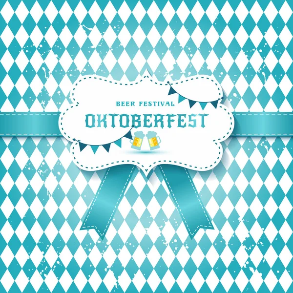 Set di illustrazioni vettoriali Ceative di etichette, badge ed elementi di design all'Oktoberfest beer festival su un modello senza soluzione di continuità — Vettoriale Stock