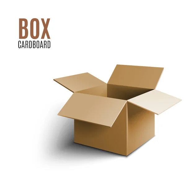 Kartonnen doos icoon 3D geïsoleerd op witte achtergrond. — Stockvector