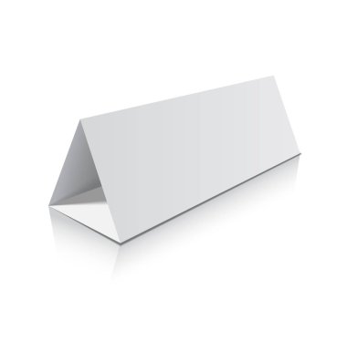 Boş üç katlı kağıt broşür mockup. 3. Vektör Çizimi.