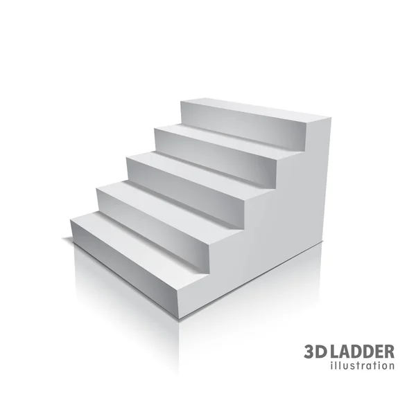 デザイン要素 白い階段は、透明な背景に影を持つリアルなイラストデザイン。3d 孤立した上に立つ。プロモーションプレゼンテーション用のイラスト — ストックベクタ