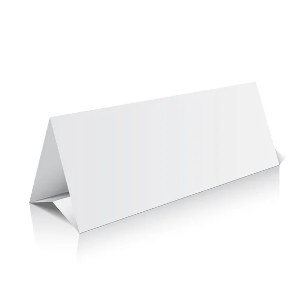 Blank potrójnie składany papier Broszura papier makieta. Grafika wektorowa 3D. — Wektor stockowy