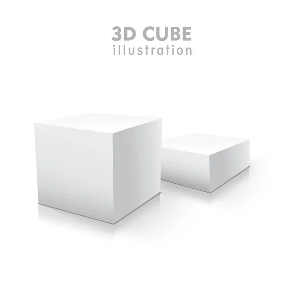 Cubo vettore bianco impostato. Illustrazione 3d stock vettoriale senza sfondo . — Vettoriale Stock