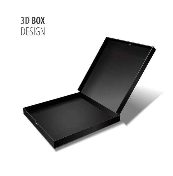 Cardboard 3d box for gift, vector illustration isolated on white — Stock Vector