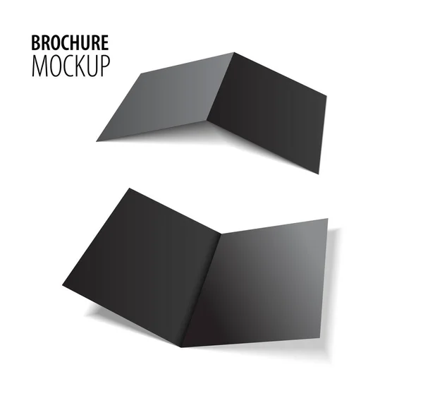 Magazin, Booklet, Postkarte, Flyer, Business 3d Black Card oder Broschüre-Attrappe isoliert auf weiß. — Stockvektor