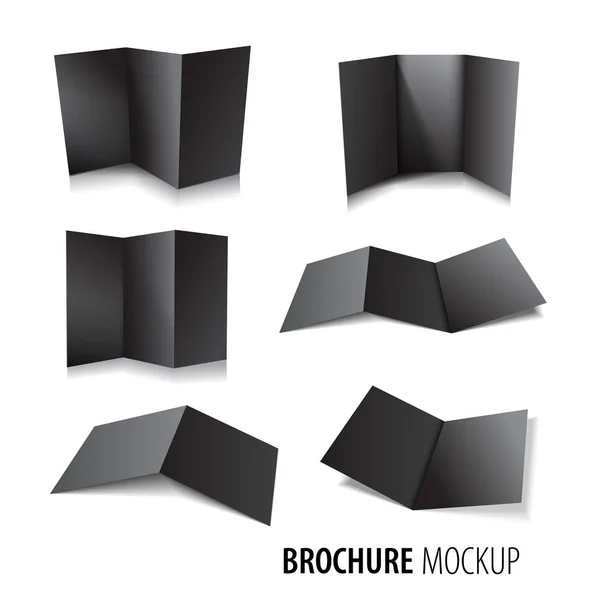 Magazin, Booklet, Postkarte, Flyer, Business 3d Black Card oder Broschüre-Attrappe auf weiß isoliert. — Stockvektor