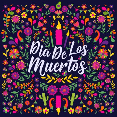 Dias de los Muertos typography banner vector. In English Translate - Feast of death. Mexico design for fiesta cards or party invitation, poster. Lettering poster. clipart