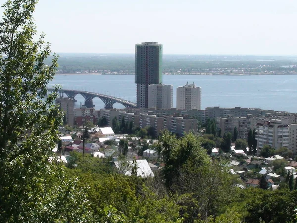 Saratov Vue Volga Parc Victoire — Photo