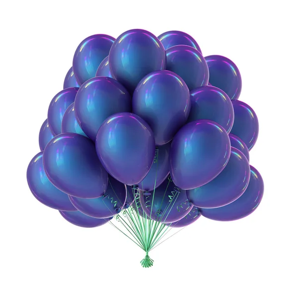 Bouquet Ballon Fête Bleu Violet Coloré Ballons Hélium Décoration Anniversaire — Photo