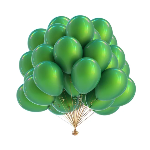 Party Balloon Bunch Green Colorful Helium Balloons Birthday Decoration Glossy — Stock Photo, Image