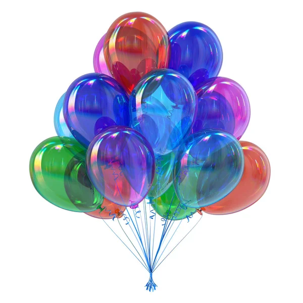 Balões Multicoloridos Festa Aniversário Carnaval Decoração Colorido Bando Balões Hélio — Fotografia de Stock