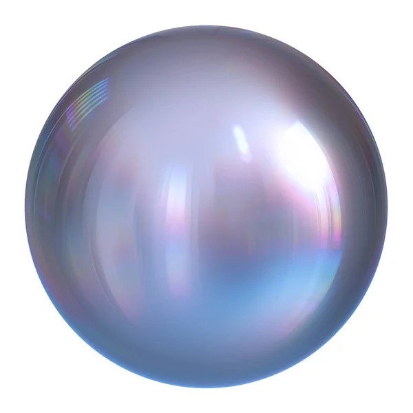 Sphere Globe White Pearl Button Silver Chrome Ball Basic Circle — Stock Photo, Image