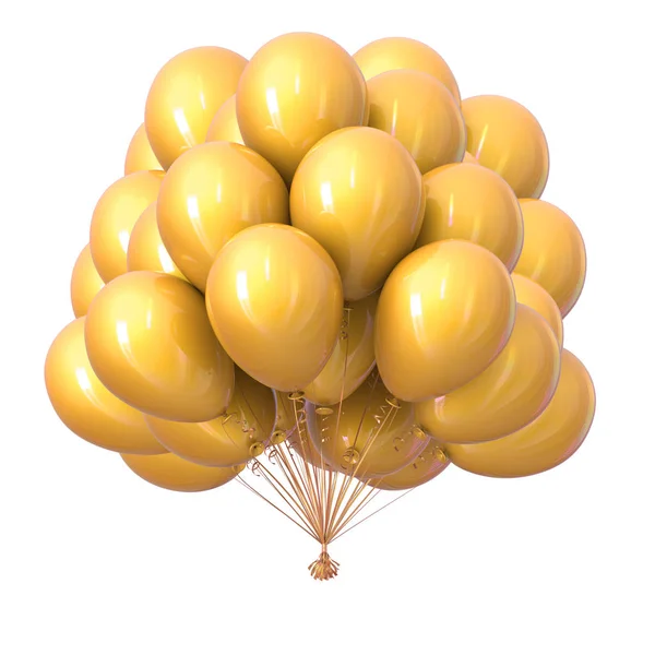 Bouquet Ballons Jaune Décoration Fête Anniversaire Brillant Fête Symbole Fête — Photo