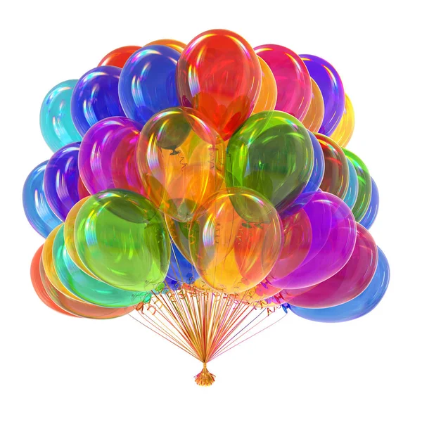 Bunte Party Ballon Glänzend Mehrfarbig Helium Luftballons Bündel Geburtstagsdekoration Festliche — Stockfoto