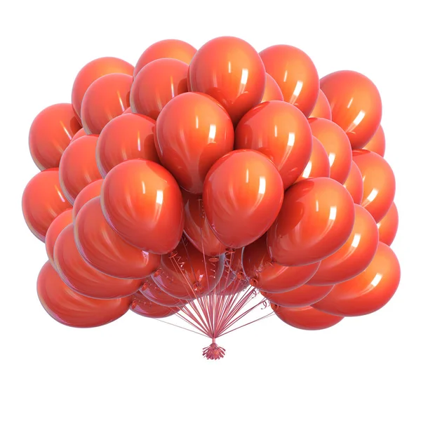 Orange Ballonger Färgglada Blanka Födelsedag Part Helium Ballong Gäng Dekoration — Stockfoto