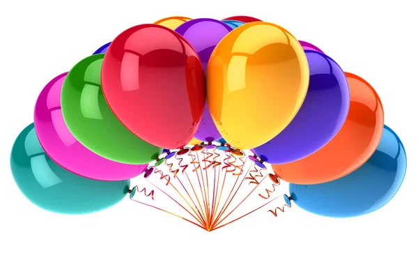 Verjaardag Partij Ballonnen Kleurrijke Glanzend Vakantie Gebeurtenis Decoratie Multicolor Helium — Stockfoto