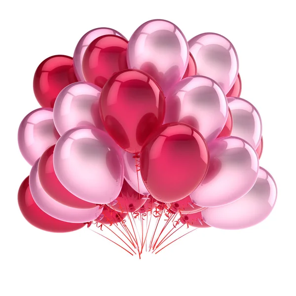 Balloons Red Pink Tenderness Birthday Party Carnival Decoration Helium Balloon — Stock Photo, Image