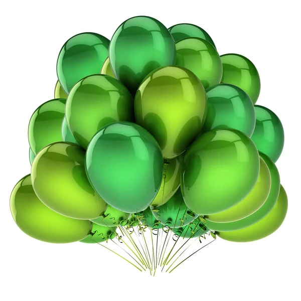 Balões Verde Bonito Festa Aniversário Decoração Carnaval Bando Balões Hélio — Fotografia de Stock