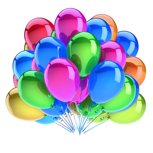 Party Colorful Balloon Birthday Carnival Decoration Green Blue Purple Helium — Stock Photo, Image