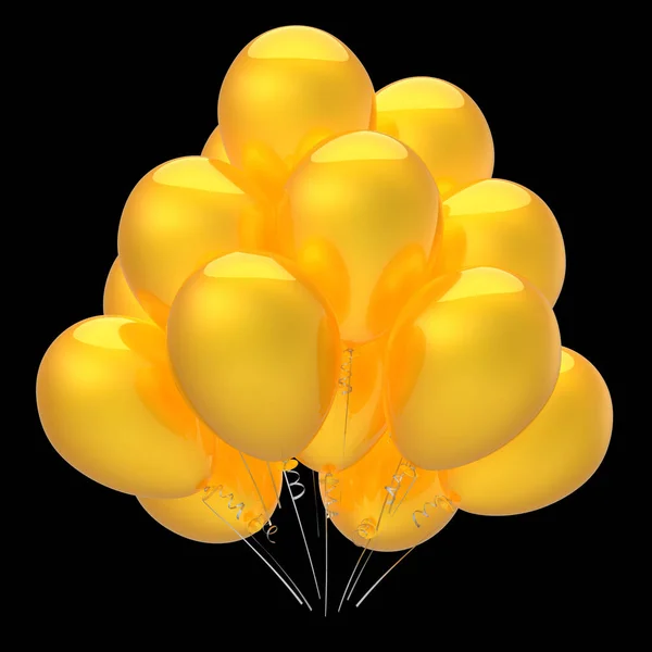 Bouquet Ballon Anniversaire Jaune Ballons Hélium Décoration Fête Brillant Fête — Photo