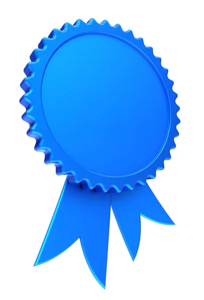 Award Ribbon Blå Belöning Medalj Rosett Tomt Achievement Badge Vinnare — Stockfoto