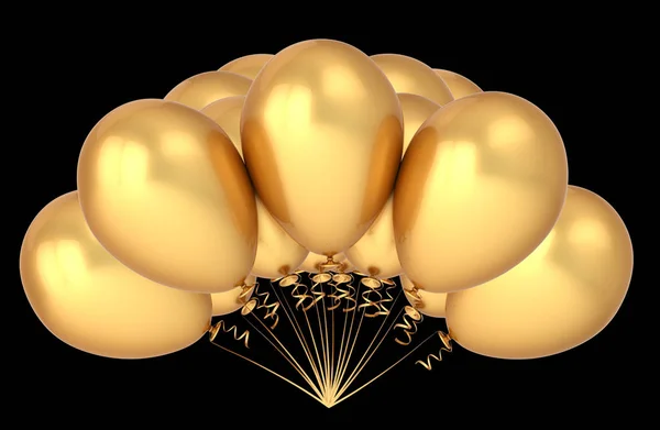 Gouden Feest Ballonnen Bos Verjaardag Versiering Luxury Helium Ballon Groep — Stockfoto