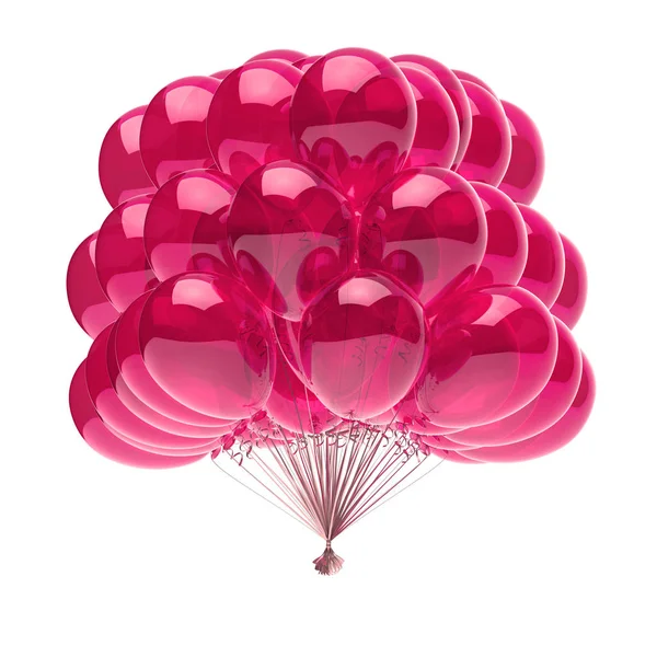 Festa Balões Bando Rosa Aniversário Decoração Brilhante Translúcido Evento Romântico — Fotografia de Stock