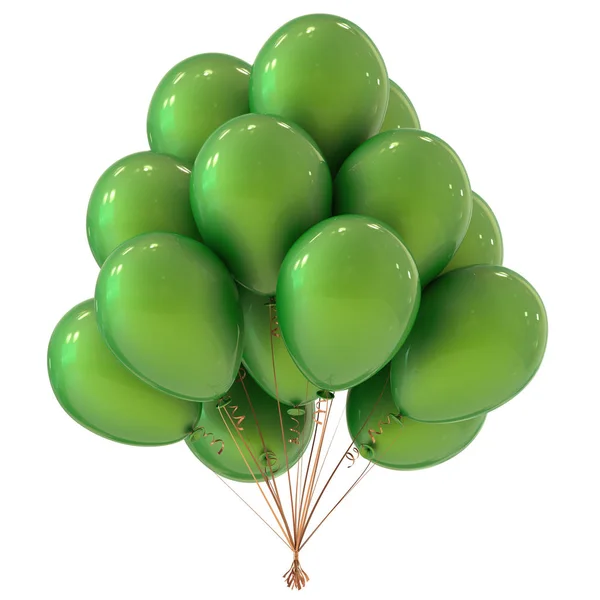 Partij Helium Ballonnen Bos Groen Viering Evenement Vakantie Verjaardag Versiering — Stockfoto