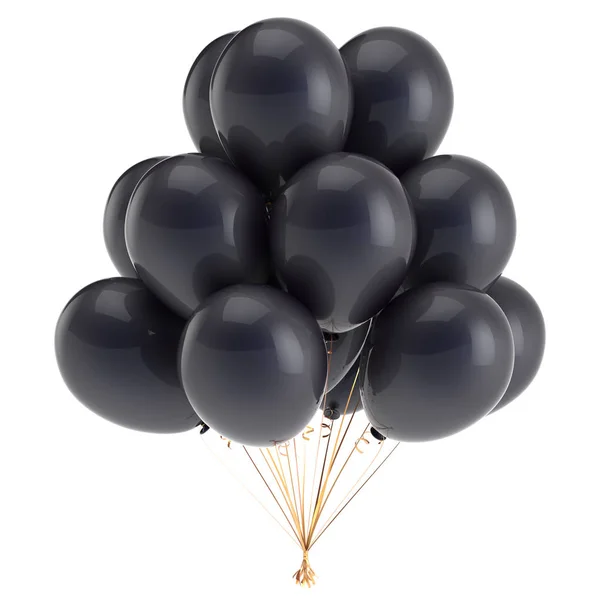 Siyah Parti Balonları Grup Olay Doğum Günü Kutlamak Dekorasyon Parlak — Stok fotoğraf
