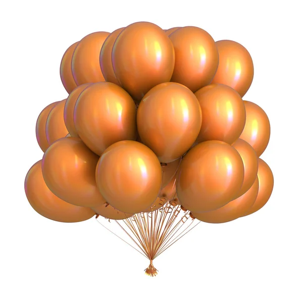 Partyluftballons Bündeln Sich Golden Geburtstag Dekoration Helium Ballon Gruppe Gelb — Stockfoto