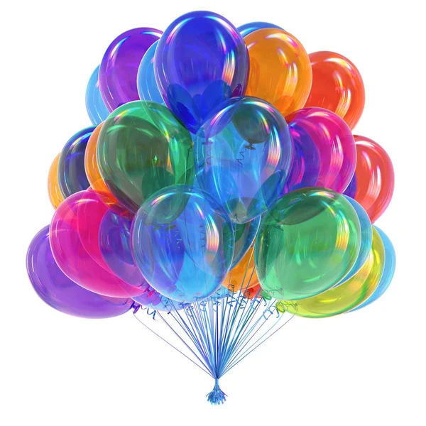 Balloons Bunch Glossy Colorful Birthday Party Carnival Celebration Event Decoration — Stock Photo, Image