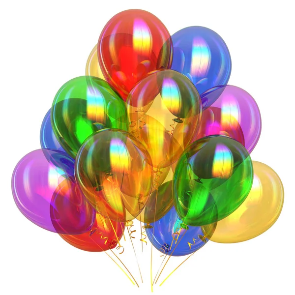 Balões Festa Coloridos Translúcidos Aniversário Evento Decoração Multicolorido Vermelho Roxo — Fotografia de Stock