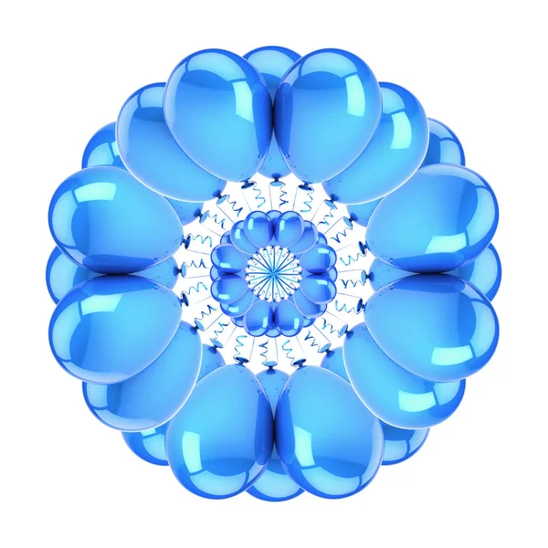 Ballons Fête Comme Fleur Abstraite Bleue Élément Conception Ronde Carte — Photo