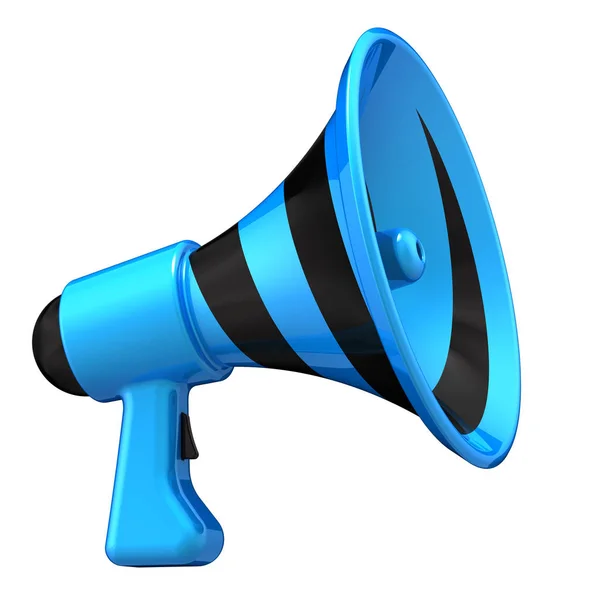 Μεγάφωνο Ειδήσεις Blog Μεγάφωνο Ανακοίνωση Ανακοίνωση Σύμβολο Bullhorn Ριγέ Μπλε — Φωτογραφία Αρχείου