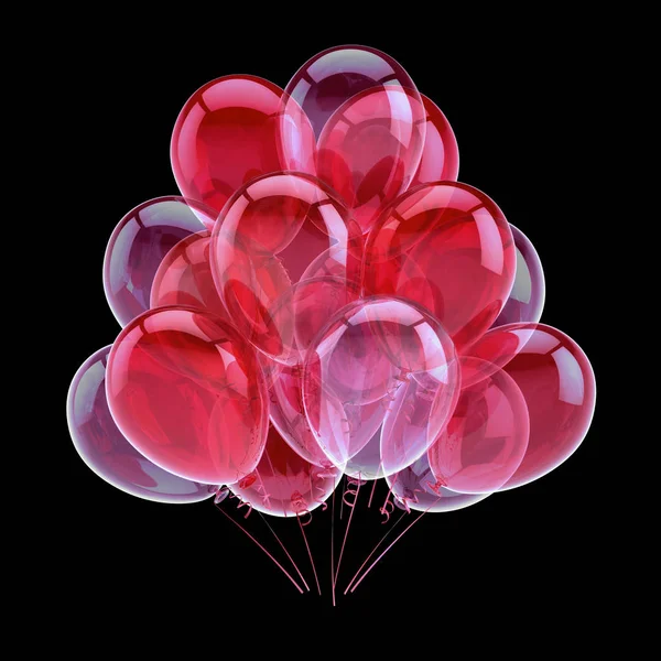 Rose Ballons Fête Romantique Rouge Bouquet Ballon Hélium Coloré Décoration — Photo