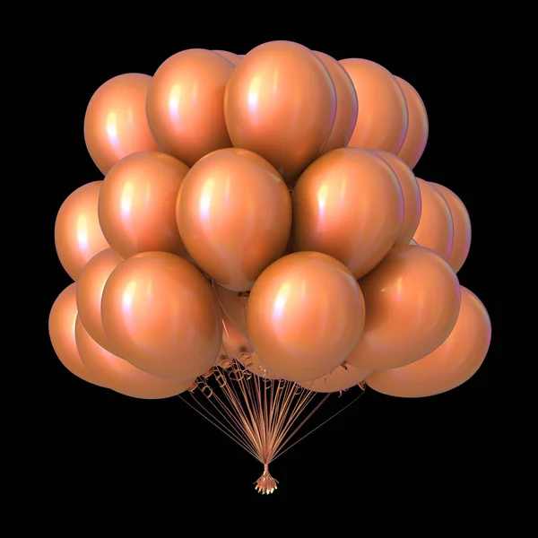 Μπαλόνι Μάτσο Πορτοκαλί Χρυσή Πάρτι Γενεθλίων Διακόσμηση Μπαλόνια Ηλίου Ομάδα — Φωτογραφία Αρχείου