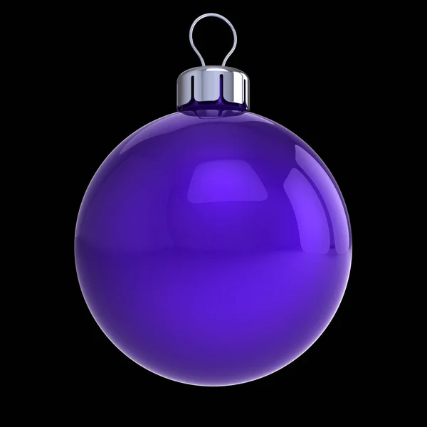 Decoração Bola Natal Azul Closeup Feliz Ano Novo Pendurado Bugiganga — Fotografia de Stock