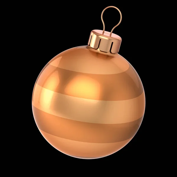 Kerst Bal Gouden Gele New Year Eve Bauble Decoratie Glanzende — Stockfoto