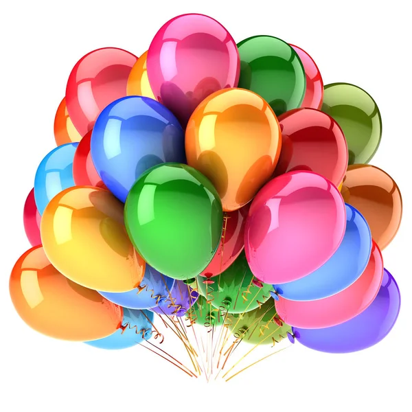 Karneval Luftballons Geburtstagsparty Dekoration Bunt Rot Blau Gelb Grün Rosa — Stockfoto