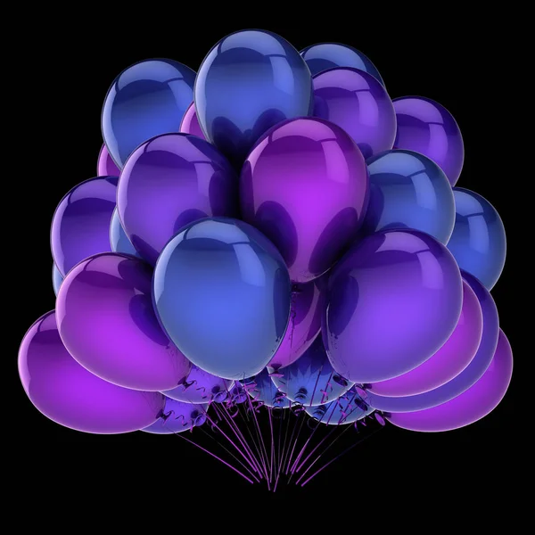 Purple Blue Colorful Party Balloon Bunch Birthday Carnival Celebrate Decoration — Stock Photo, Image