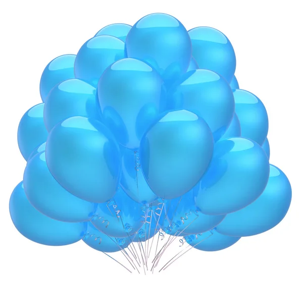 Blue Party Balloons Birthday Helium Balloon Bunch Decoration Carnival Holiday — Stock Photo, Image