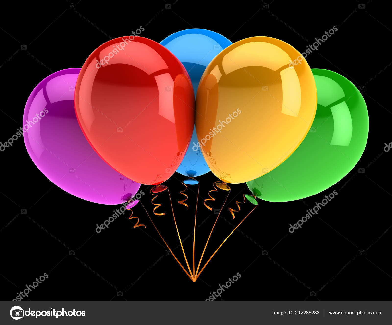 5 helium balloons