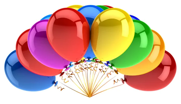 Stelletje Ballonnen Verjaardag Partij Vakantie Decoratie Kleurrijke Glanzende Veelkleurige Helium — Stockfoto
