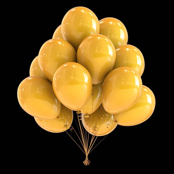 Balões Bando Amarelo Festa Aniversário Decoração Brilhante Clássico Festival Feriado — Fotografia de Stock