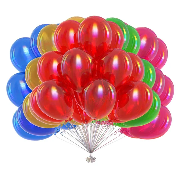 Balão Bando Colorido Festa Aniversário Decoração Multicolorido Ilustração — Fotografia de Stock
