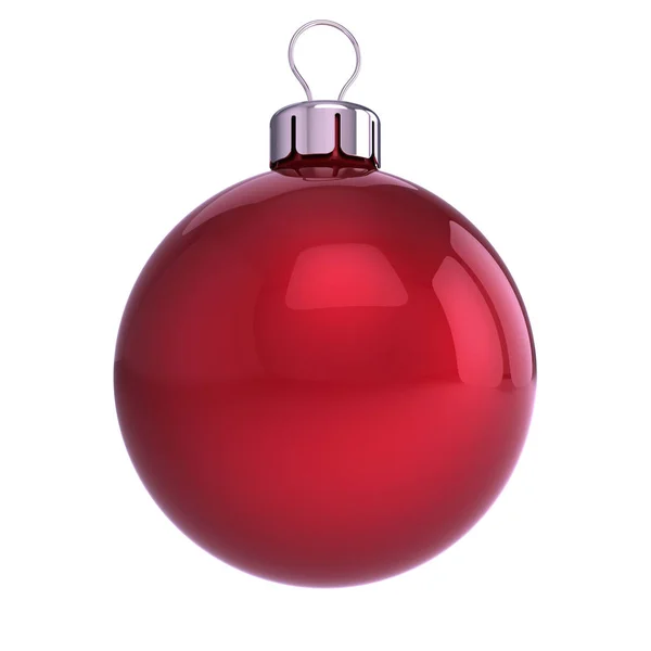 Red Christmas Ball Decoration Closeup New Year Eve Hanging Adornment — Stock Photo, Image