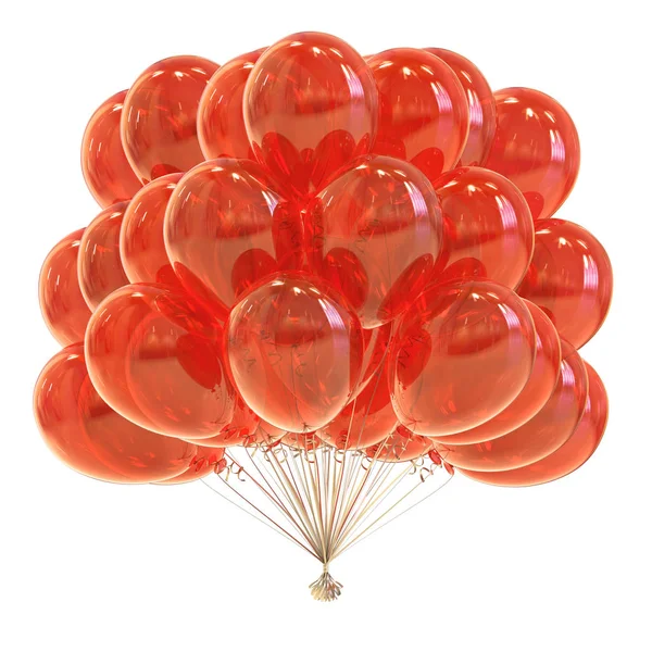 Balões Laranja Bando Festa Aniversário Decoração Ilustração Isolado — Fotografia de Stock