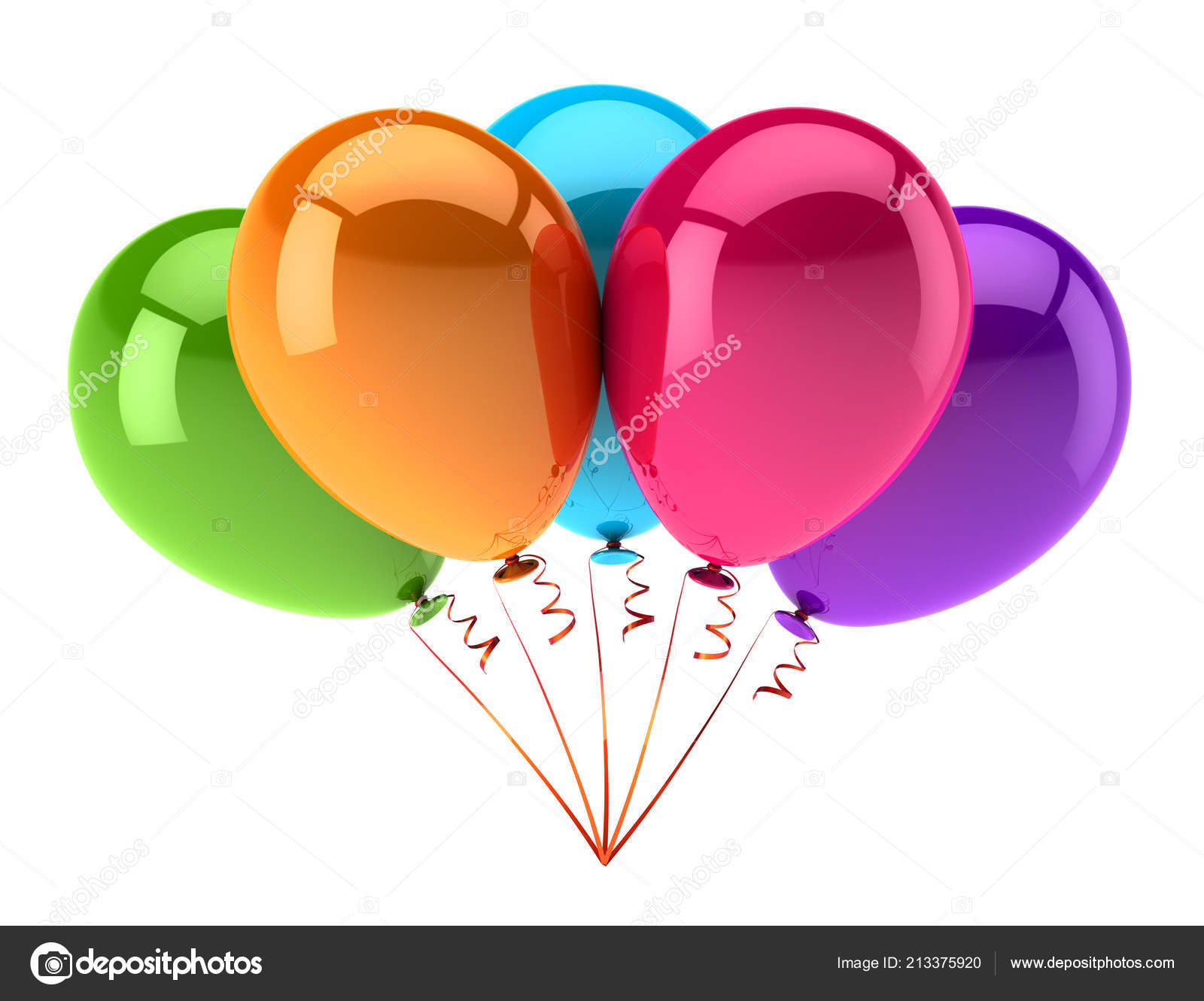 5 helium balloons